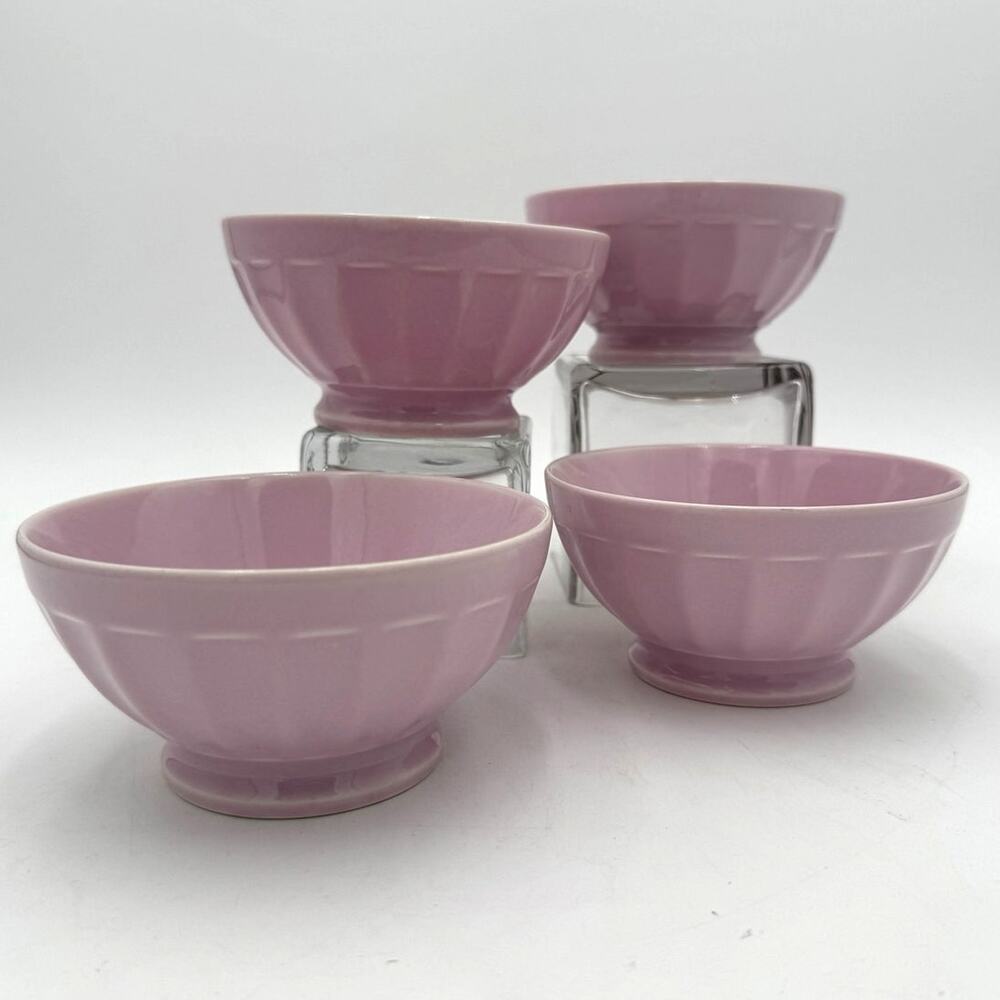 Vintage Cafe Au Lait Bowls by Apilco in Lavender France Set/4